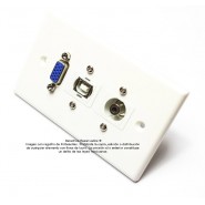Placa Tapa VGA + USB tipo B + Audio Jack 3.5 mm ABS